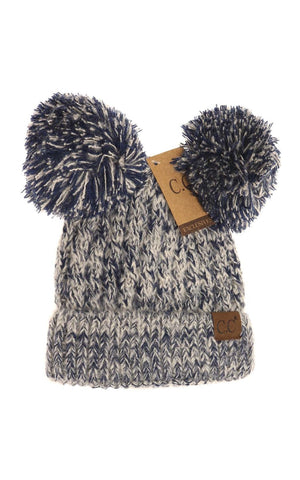 C.C Double Pompom Beanie- Hat23 Child