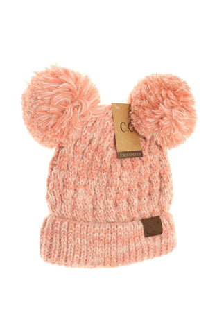 C.C Double Pompom tuque- Hat23 enfant