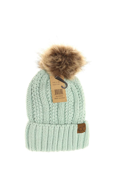 C.C Fur Pompom - Beanie yj820