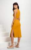 Lez a Lez Ribbed midi dress with knot 8220L