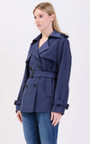 Point Zero «eco» Short double breasted belted trench coat 'Aubrey'