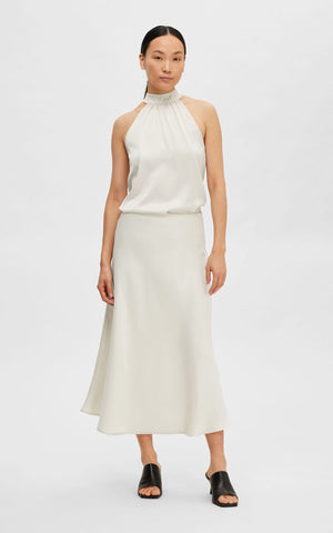 Selected «eco» Satin midi Skirt 160-89021