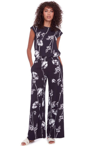 Up Pantalon en soie à fleurs sauvages 68098